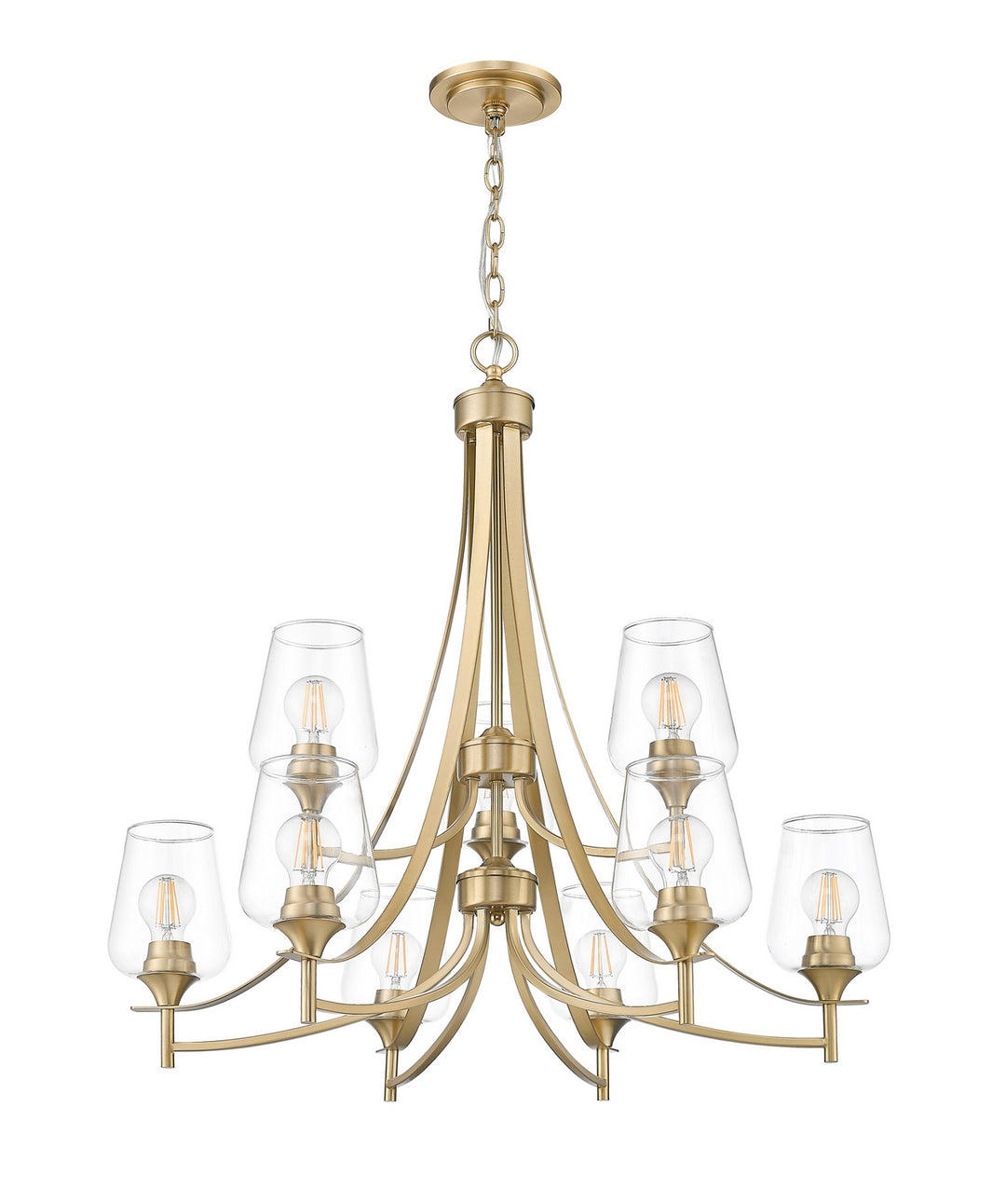 Z-Lite - 473-9BBR - Nine Light Chandelier - Joliet - Burnished Brass