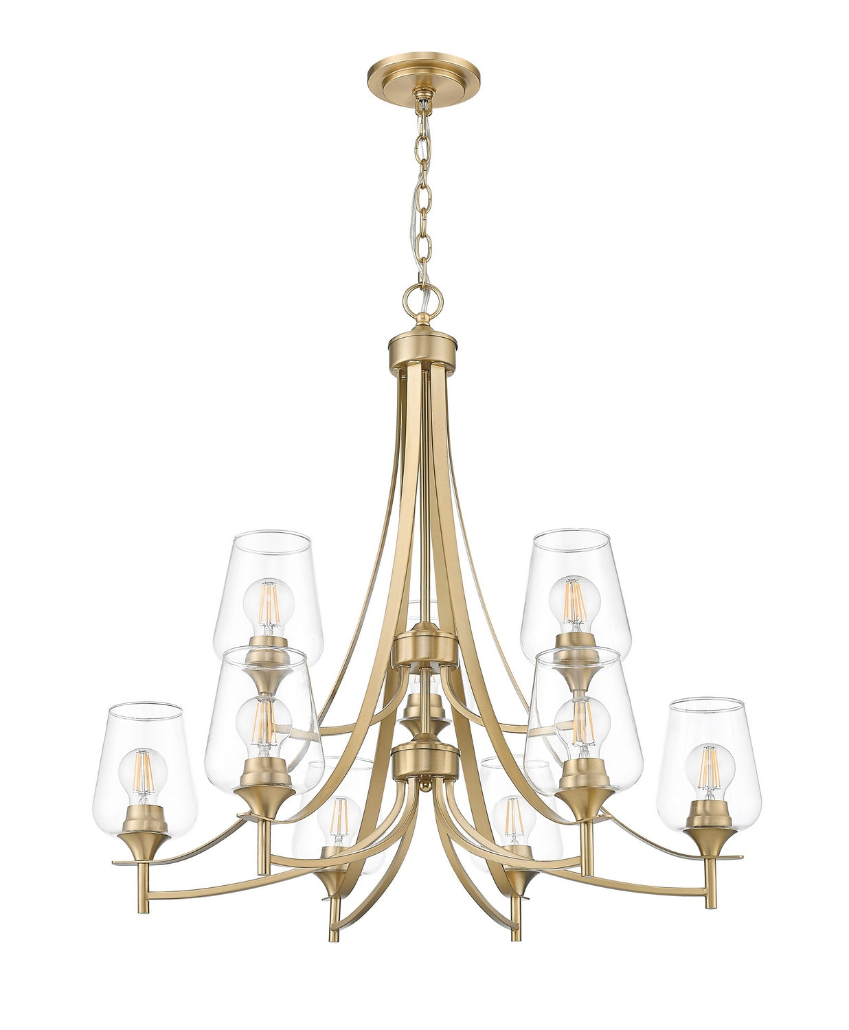 Z-Lite - 473-9BBR - Nine Light Chandelier - Joliet - Burnished Brass