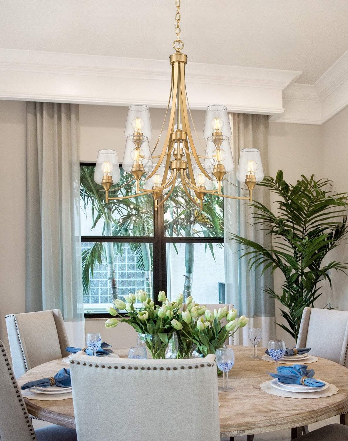 Z-Lite - 473-9BBR - Nine Light Chandelier - Joliet - Burnished Brass