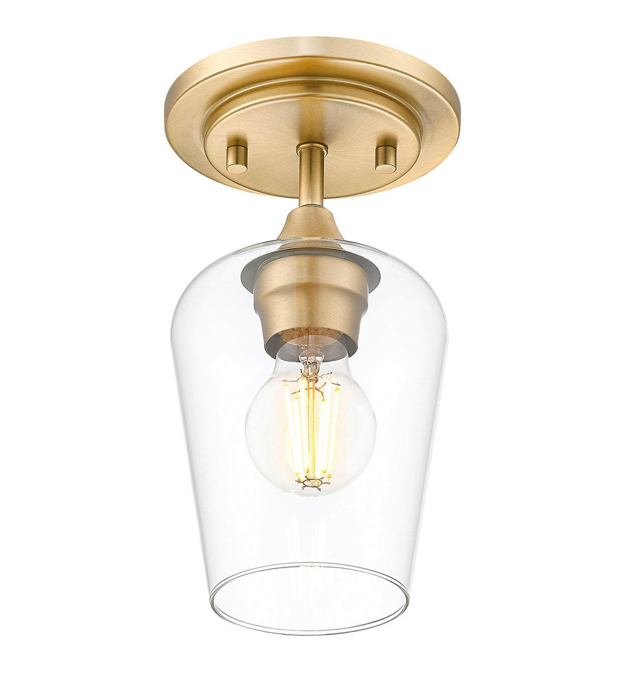 Z-Lite - 473F1-BBR - One Light Flush Mount - Joliet - Burnished Brass
