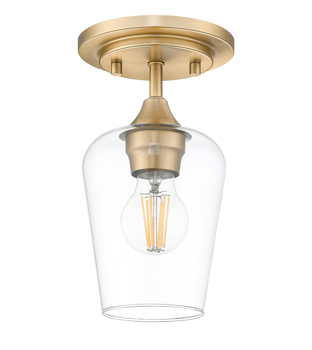 Z-Lite - 473F1-BBR - One Light Flush Mount - Joliet - Burnished Brass