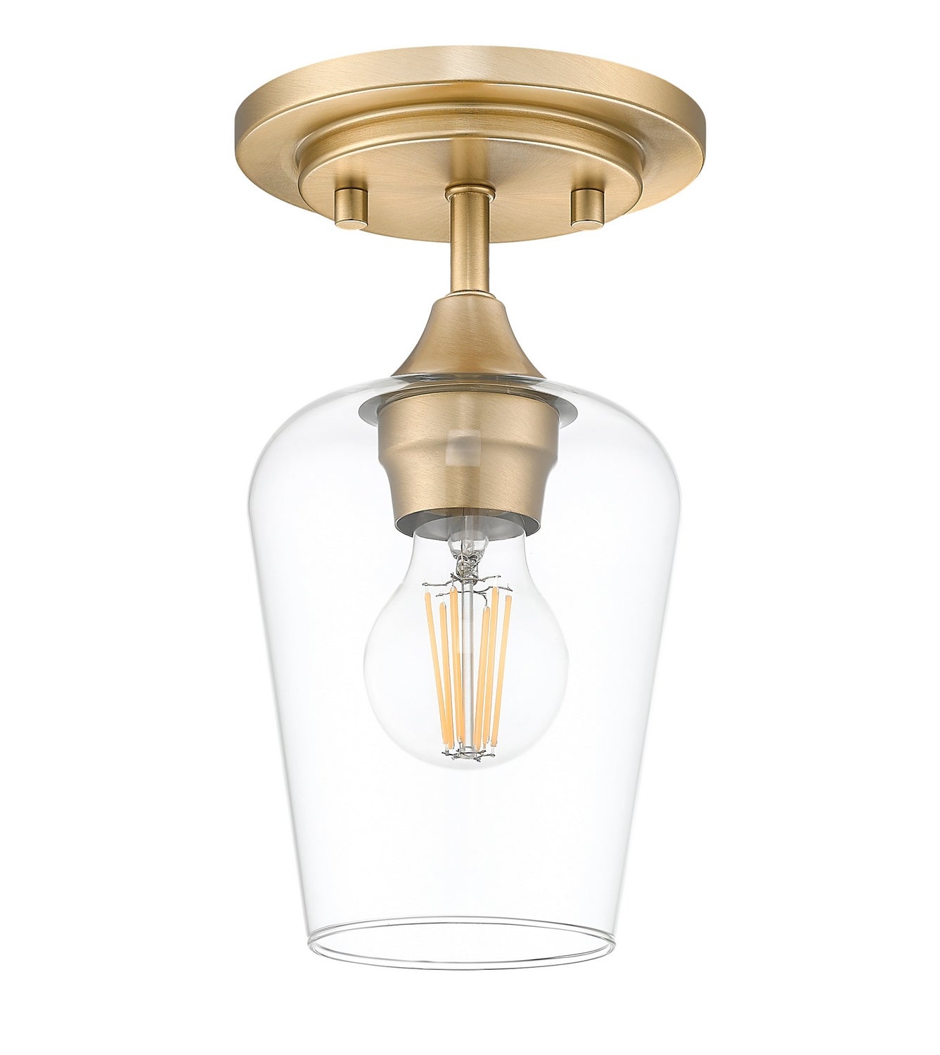 Z-Lite - 473F1-BBR - One Light Flush Mount - Joliet - Burnished Brass