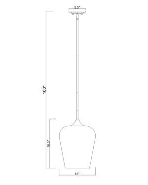 Z-Lite - 473P12-BBR - One Light Pendant - Joliet - Burnished Brass