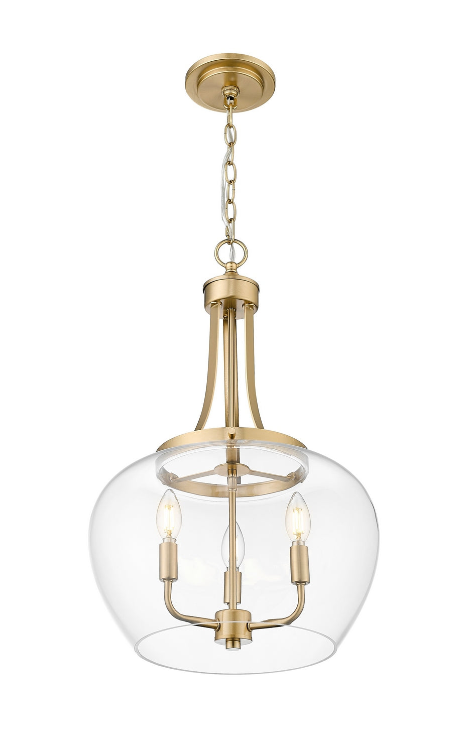 Z-Lite - 473P16-BBR - Three Light Pendant - Joliet - Burnished Brass