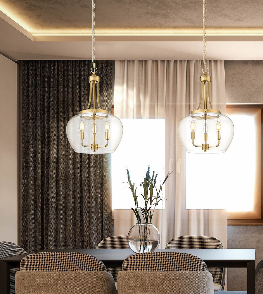 Z-Lite - 473P16-BBR - Three Light Pendant - Joliet - Burnished Brass