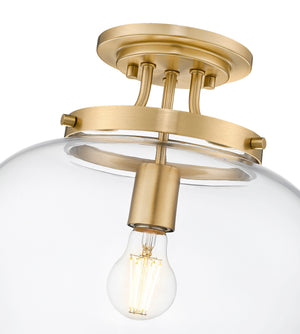 Z-Lite - 473SF13-BBR - One Light Semi Flush Mount - Joliet - Burnished Brass