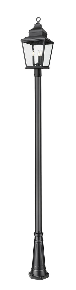 Z-Lite - 5029PHBR-5011P-BK - Three Light Outdoor Post Mount - Raphael - Sand Black