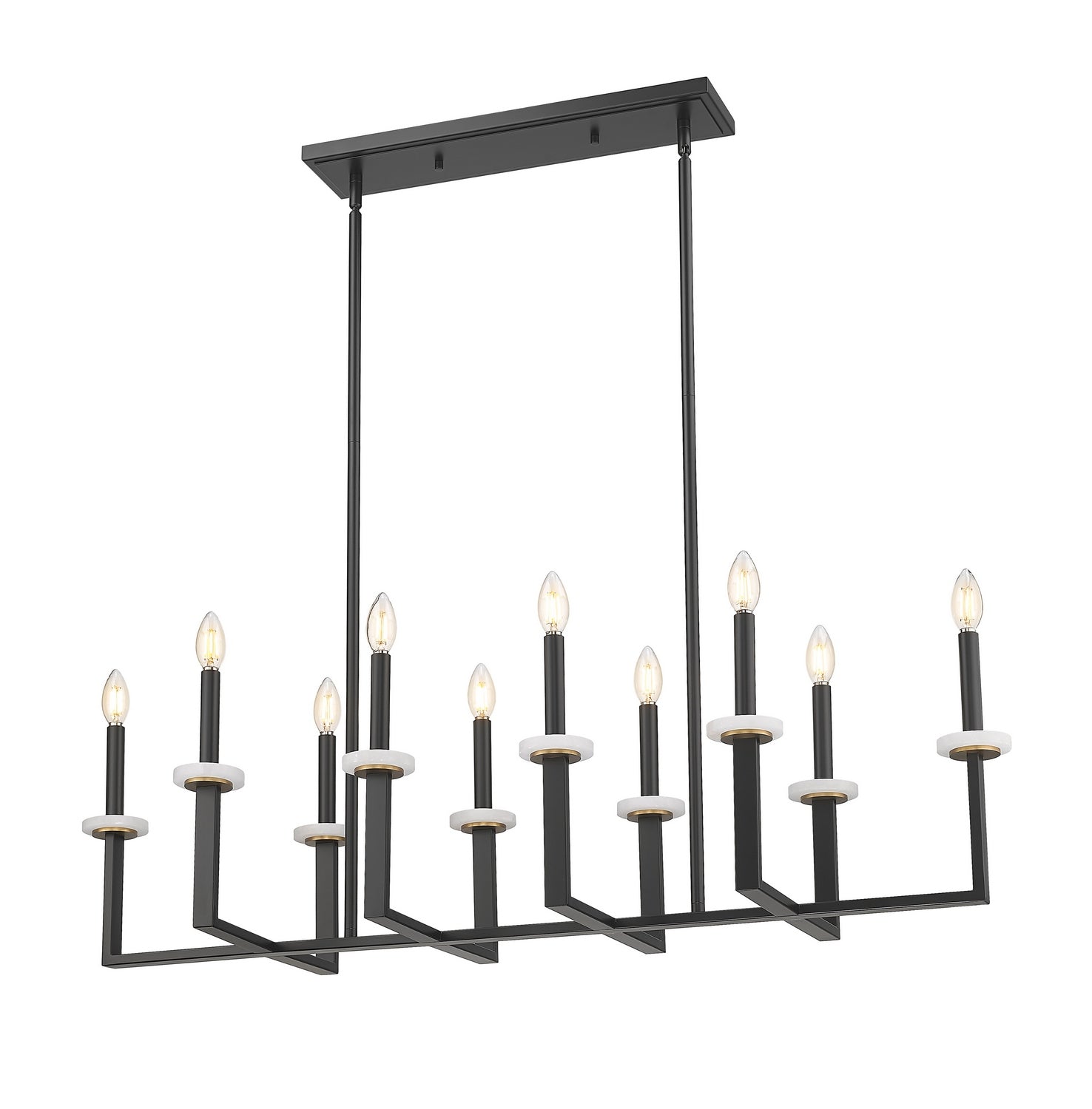 Z-Lite - 6100-10L-MB - Ten Light Linear Chandelier - Gaultier - Matte Black + Modern Gold