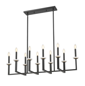 Z-Lite - 6100-10L-MB - Ten Light Linear Chandelier - Gaultier - Matte Black + Modern Gold