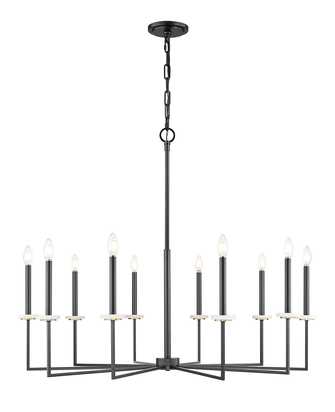 Z-Lite - 6100-10MB - Ten Light Chandelier - Gaultier - Matte Black + Modern Gold