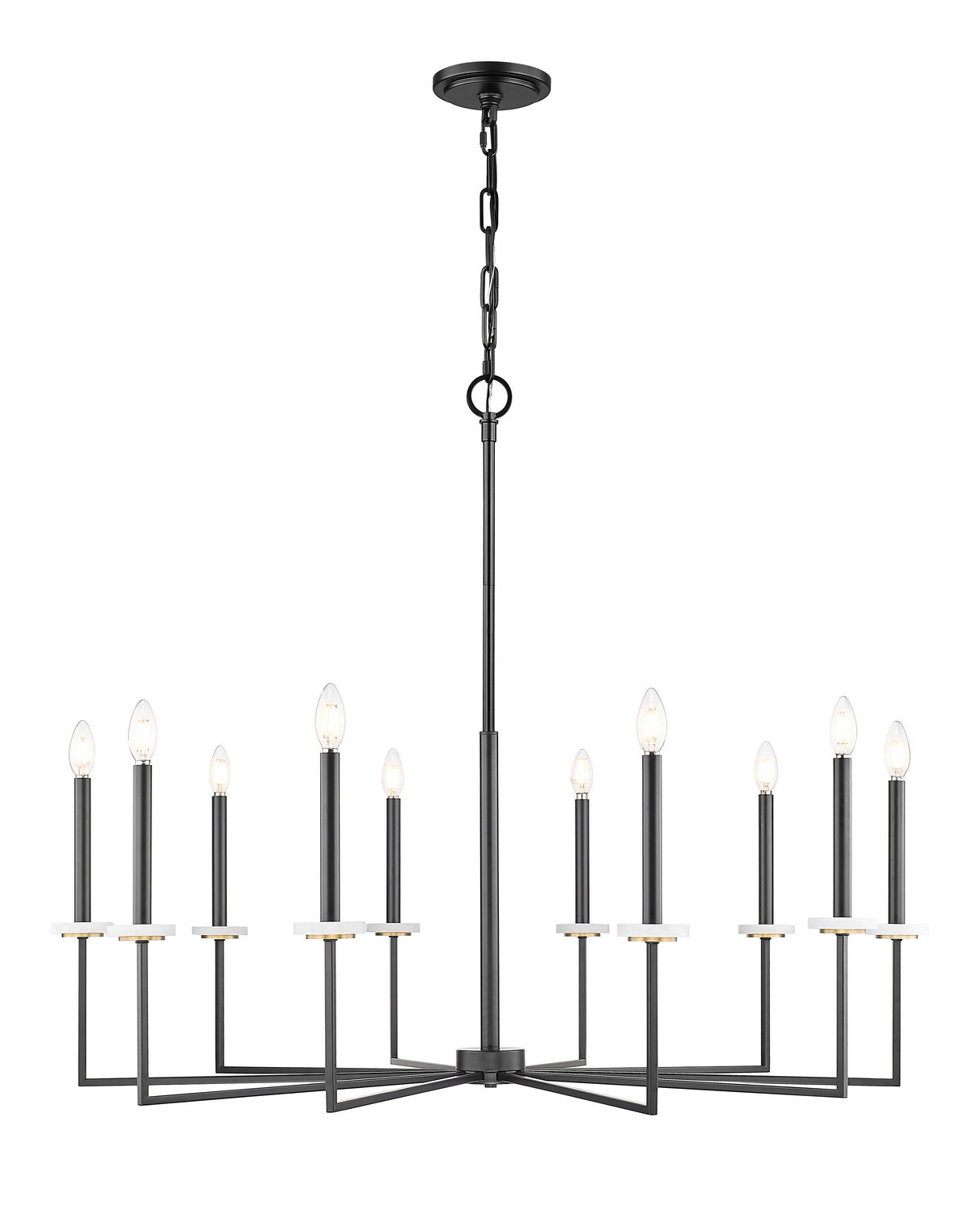 Z-Lite - 6100-10MB - Ten Light Chandelier - Gaultier - Matte Black + Modern Gold