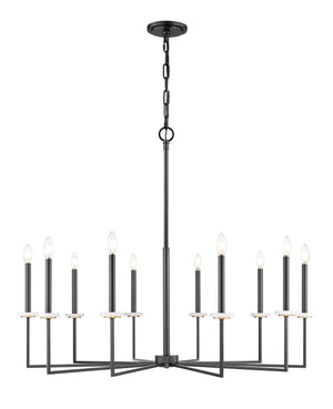 Z-Lite - 6100-10MB - Ten Light Chandelier - Gaultier - Matte Black + Modern Gold