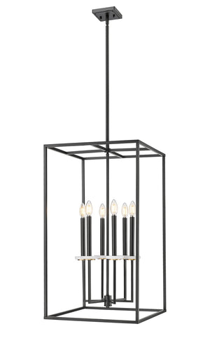 Z-Lite - 6100-32MB - Six Light Chandelier - Gaultier - Matte Black + Modern Gold