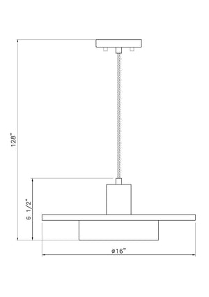 Z-Lite - 829P16-MB-MGLD-LED - LED Pendant - Ludo - Matte Black + Modern Gold
