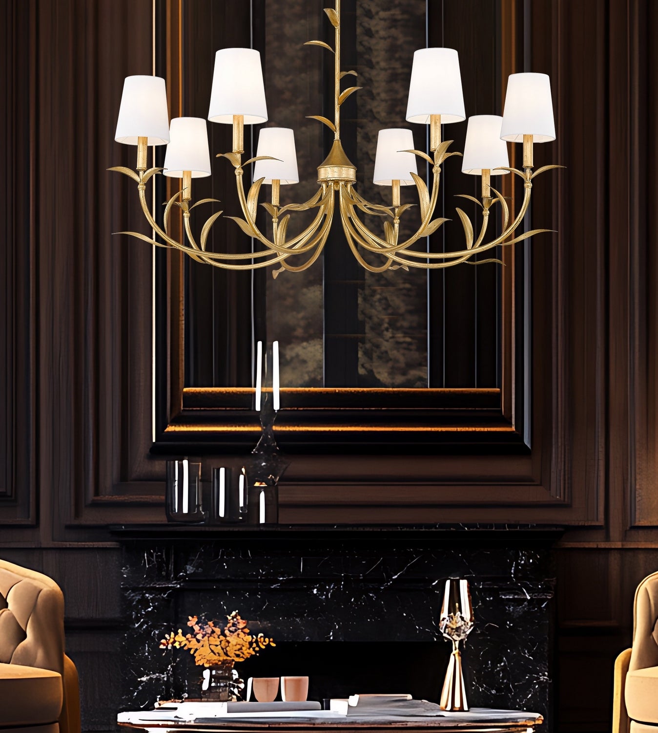 Z-Lite - 830-42GLF - Eight Light Chandelier - Aslin - Gold Leaf