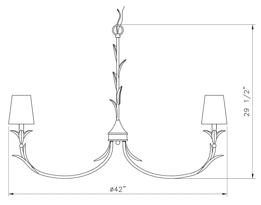 Z-Lite - 830-42TXWH - Eight Light Chandelier - Aslin - Textured White