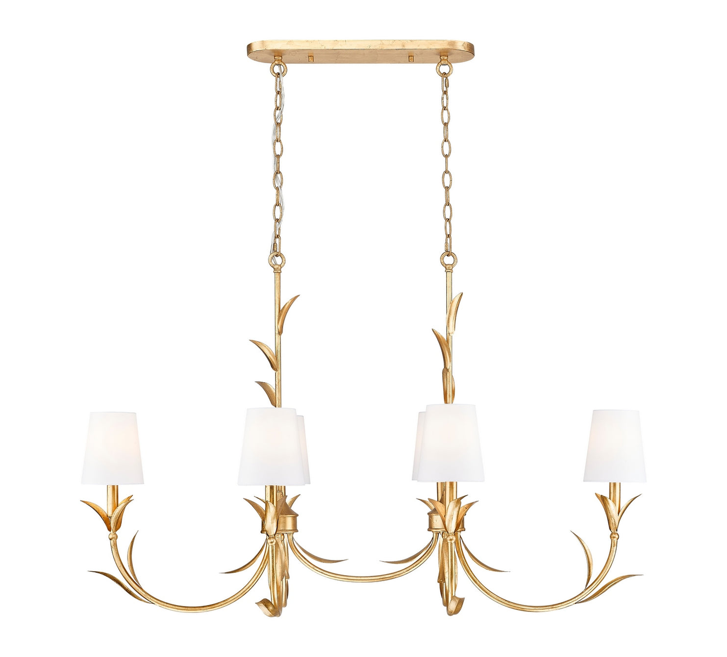 Z-Lite - 830-44L-GLF - Six Light Linear Chandelier - Aslin - Gold Leaf