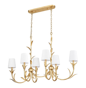 Z-Lite - 830-44L-GLF - Six Light Linear Chandelier - Aslin - Gold Leaf