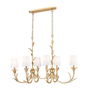 Z-Lite - 830-44L-GLF - Six Light Linear Chandelier - Aslin - Gold Leaf