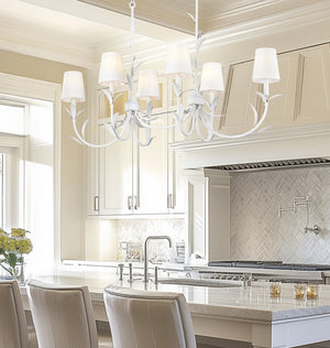 Z-Lite - 830-44L-TXWH - Six Light Linear Chandelier - Aslin - Textured White