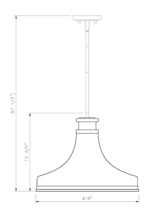 Z-Lite - 831P18-BN - One Light Pendant - Reznor - Brushed Nickel