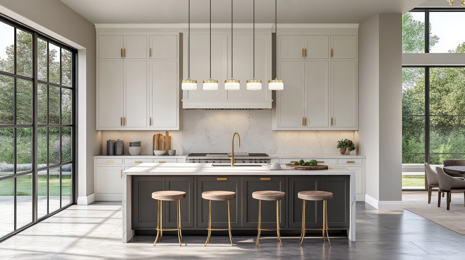 Z-Lite - 827P6-5L-MGLD-LED - LED Linear Chandelier - Renaud - Modern Gold