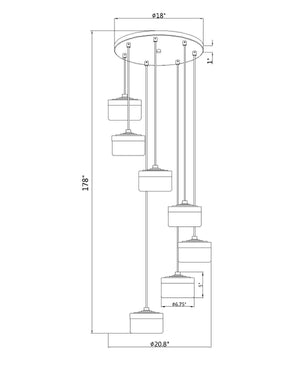 Z-Lite - 827P6-7R-MB-LED - LED Chandelier - Renaud - Matte Black