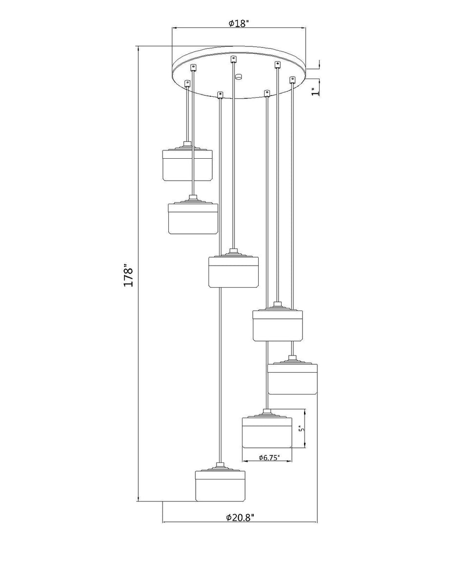 Z-Lite - 827P6-7R-MB-LED - LED Chandelier - Renaud - Matte Black