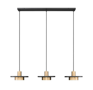 Z-Lite - 829P12-3L-MB-MGLD-LE - LED Linear Chandelier - Ludo - Matte Black + Modern Gold