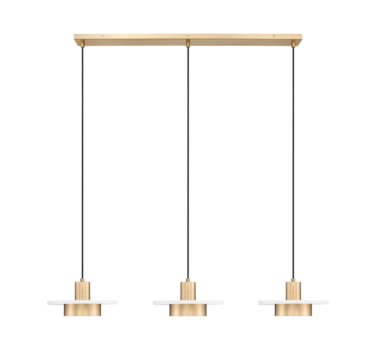 Z-Lite - 829P12-3L-MW-MGLD-LE - LED Linear Chandelier - Ludo - Matte White + Modern Gold
