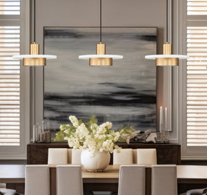 Z-Lite - 829P12-3L-MW-MGLD-LE - LED Linear Chandelier - Ludo - Matte White + Modern Gold