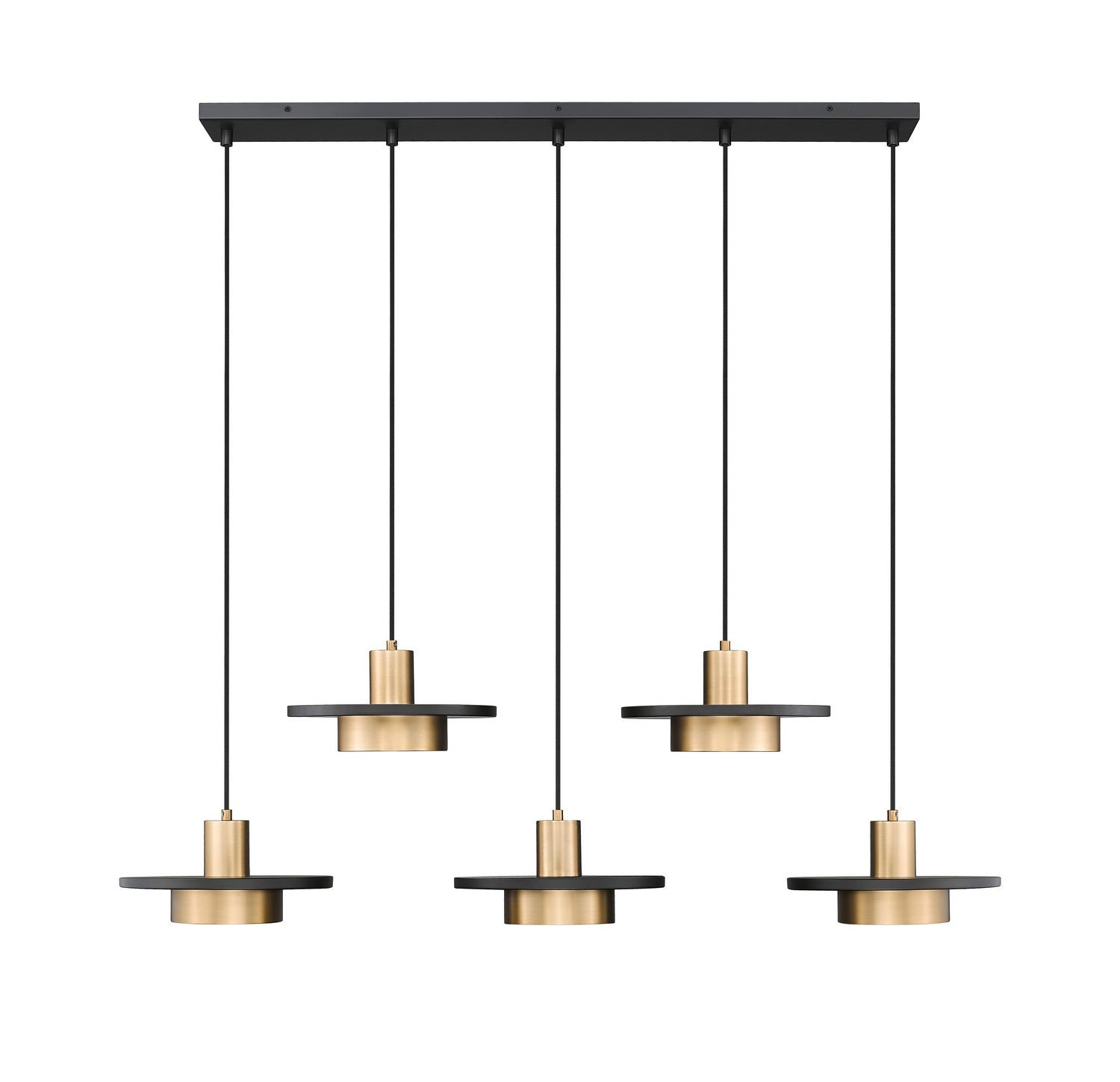 Z-Lite - 829P12-5L-MB-MGLD-LE - LED Linear Chandelier - Ludo - Matte Black + Modern Gold