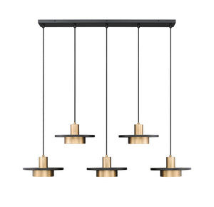 Z-Lite - 829P12-5L-MB-MGLD-LE - LED Linear Chandelier - Ludo - Matte Black + Modern Gold