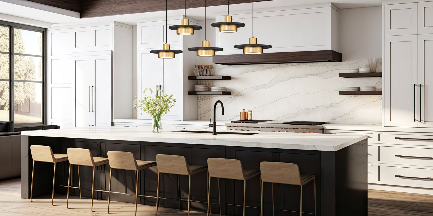 Z-Lite - 829P12-5L-MB-MGLD-LE - LED Linear Chandelier - Ludo - Matte Black + Modern Gold