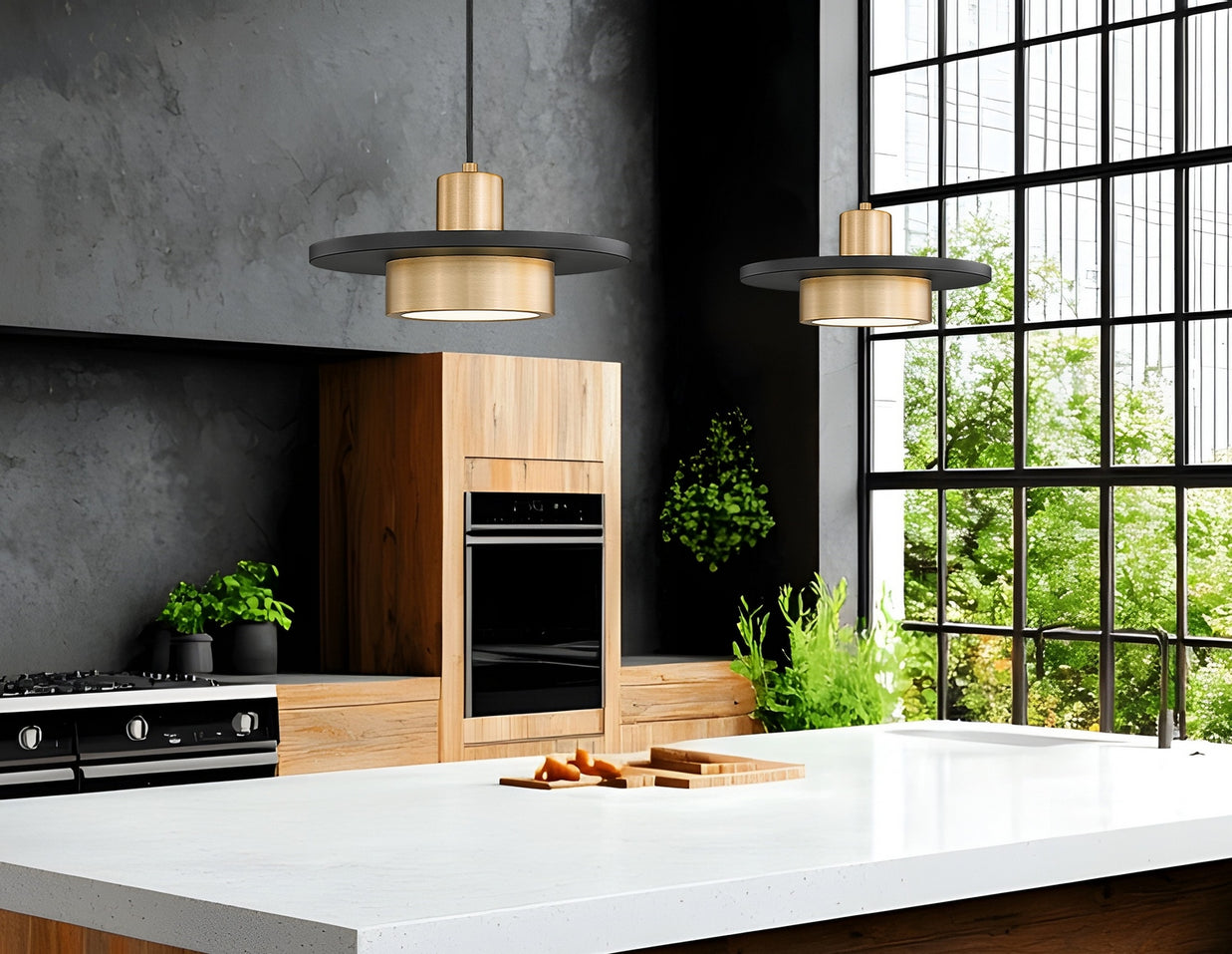 Z-Lite - 829P12-MB-MGLD-LED - LED Pendant - Ludo - Matte Black + Modern Gold