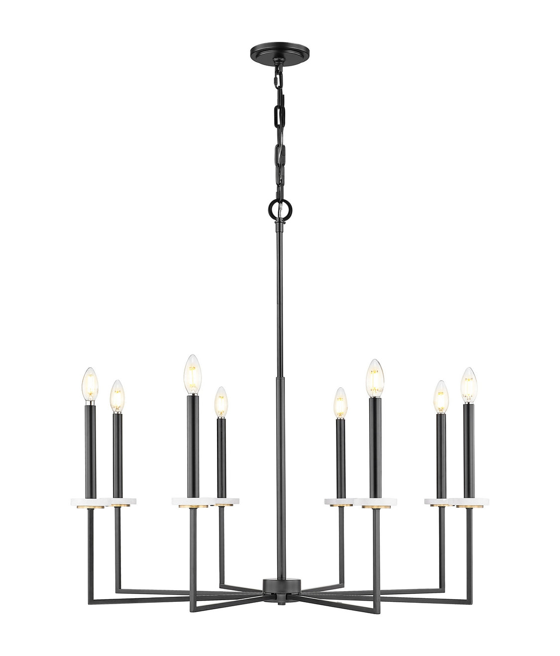 Z-Lite - 6100-8MB - Eight Light Chandelier - Gaultier - Matte Black + Modern Gold