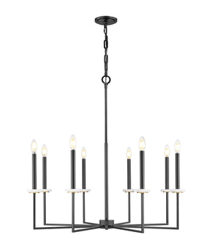 Z-Lite - 6100-8MB - Eight Light Chandelier - Gaultier - Matte Black + Modern Gold