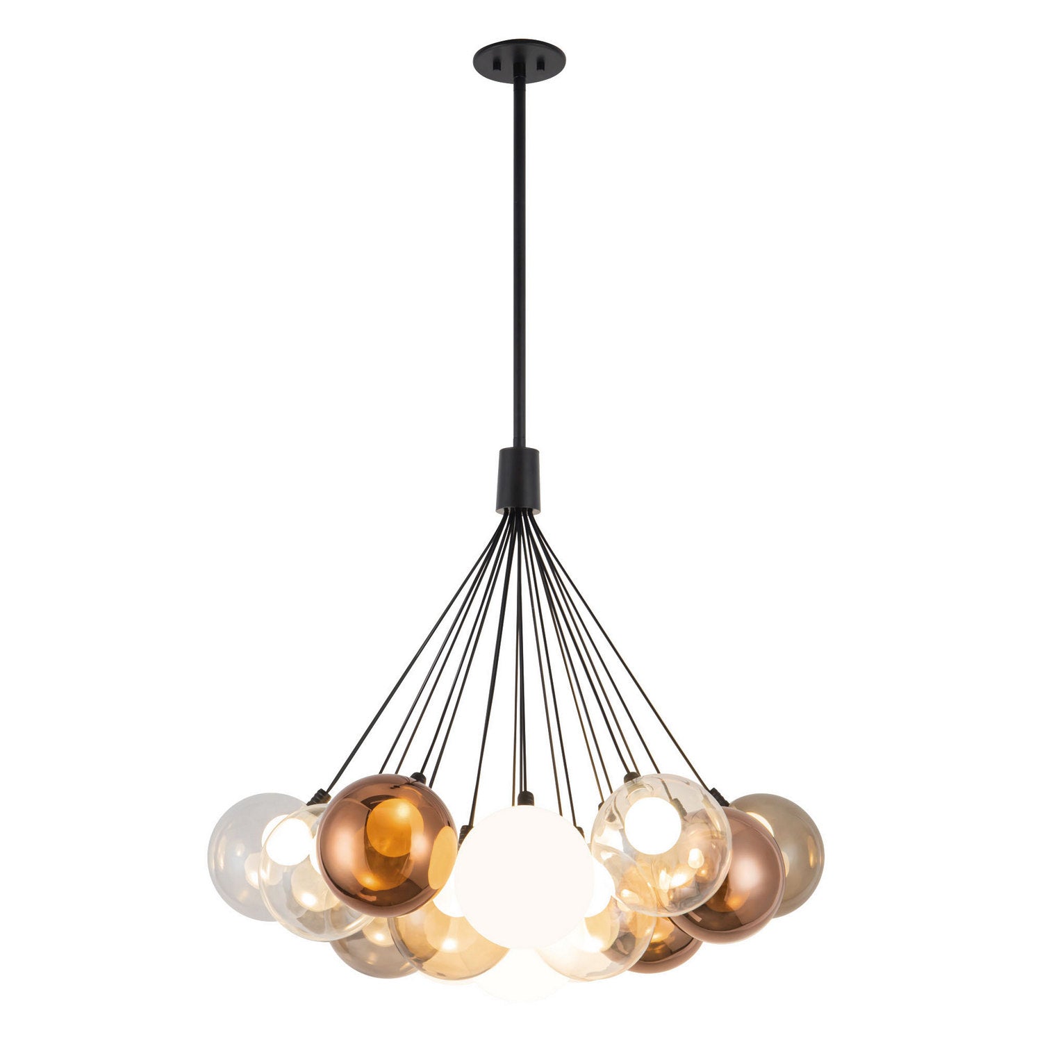 Kuzco Lighting - CH3128-BK/MGL - LED Chandelier - Bolla - Black/Mixed Glass