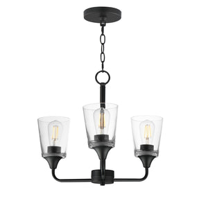 Maxim - 12873CLBK - Three Light Chandelier - Hudson - Black