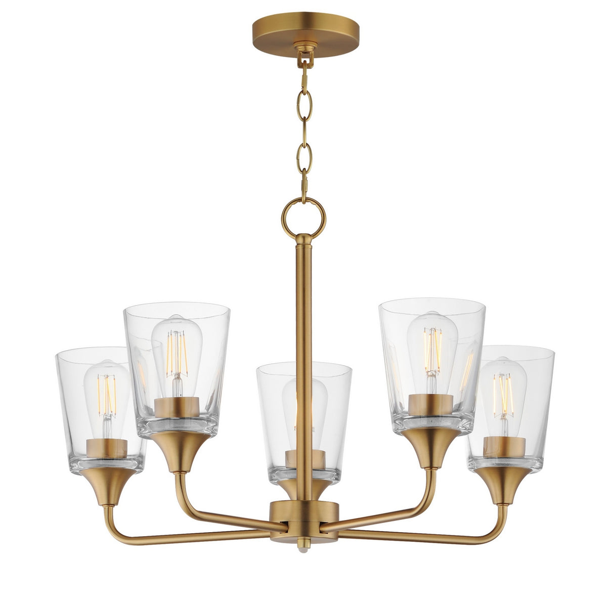 Maxim - 12875CLNAB - Five Light Chandelier - Hudson - Natural Aged Brass