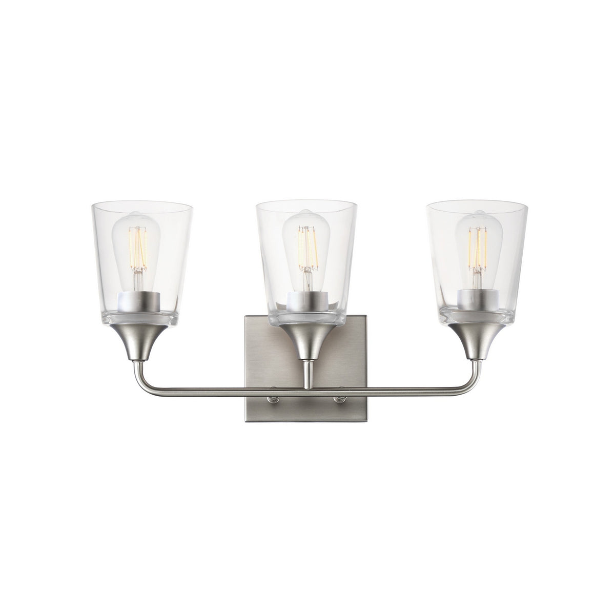 Maxim - 12883CLSN - Three Light Bath Vanity - Hudson - Satin Nickel