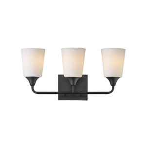 Maxim - 12883SWBK - Three Light Bath Vanity - Hudson - Black