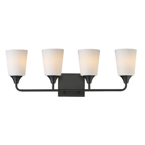 Maxim - 12884SWBK - Four Light Bath Vanity - Hudson - Black