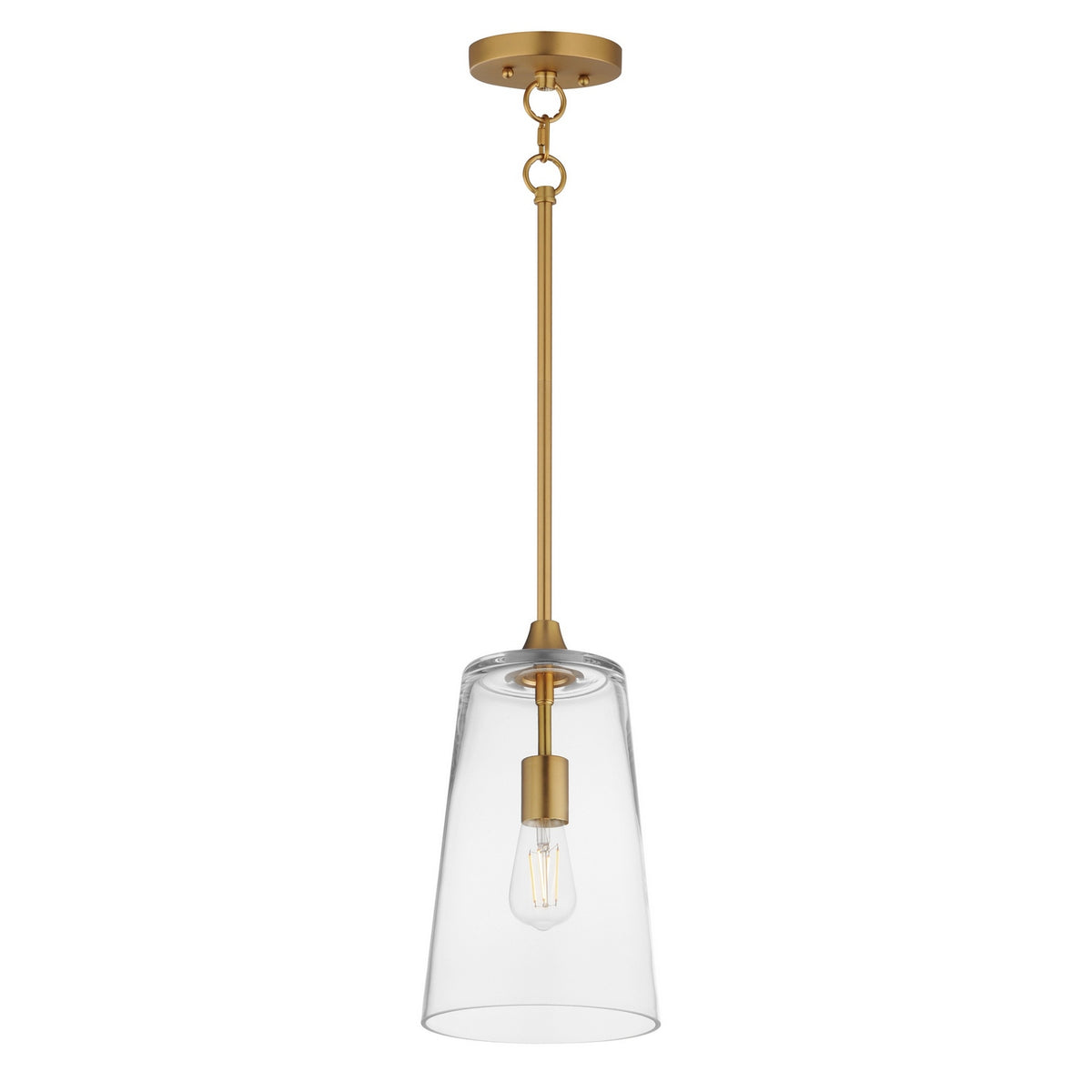Maxim - 12886CLNAB - One Light Pendant - Hudson - Natural Aged Brass