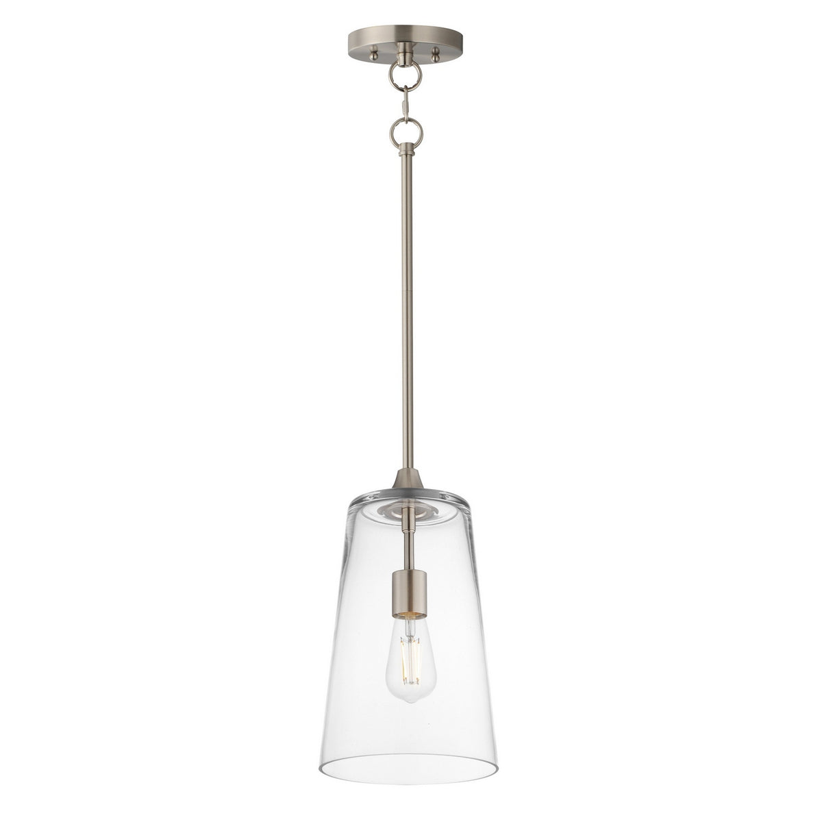 Maxim - 12886CLSN - One Light Pendant - Hudson - Satin Nickel