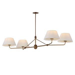 Maxim - 18414OFWBR - Four Light Chandelier - Dunbridge - Weathered Brass