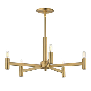 Maxim - 21365NAB - Five Light Chandelier - Emana - Natural Aged Brass