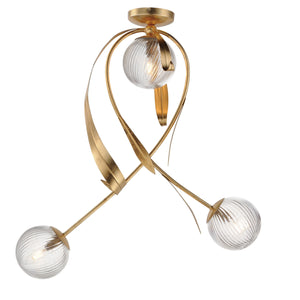 Maxim - 28714CRGL - Three Light Flush Mount - Firenze - Gold Leaf