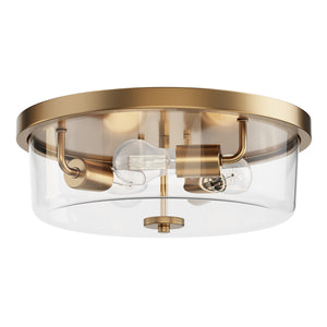 Maxim - 5693CLNAB - Three Light Flush Mount - Fuller - Natural Aged Brass