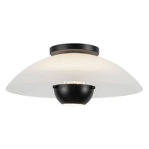 Kuzco Lighting - SF11914-OP/BK - One Light Semi-Flush Mount - Umbra - Opal Glass/Black